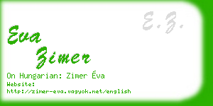 eva zimer business card